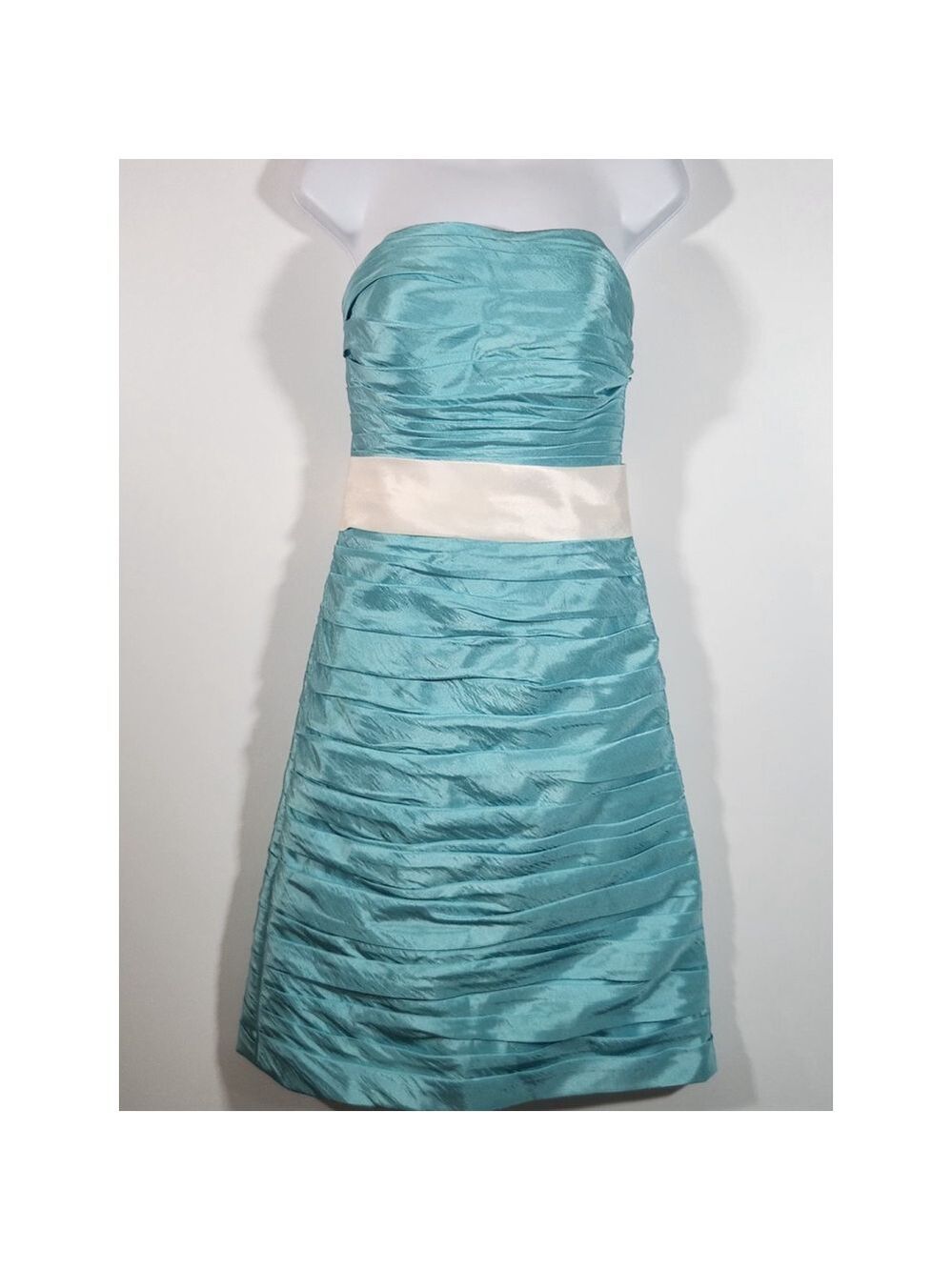 Bill Levkoff Aqua Formal Short Evening Gown Dress, Size 6